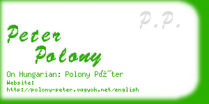 peter polony business card